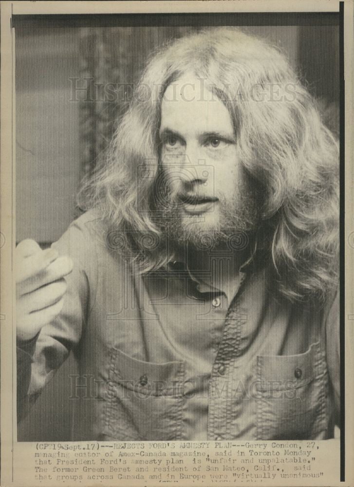 1970 Press Photo Gerry Condon, war deserter, editor - Historic Images