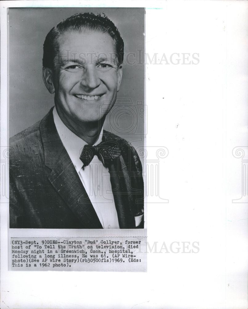 1969 Press Photo Clayton &quot;Bud&quot; Collyer passes away - Historic Images