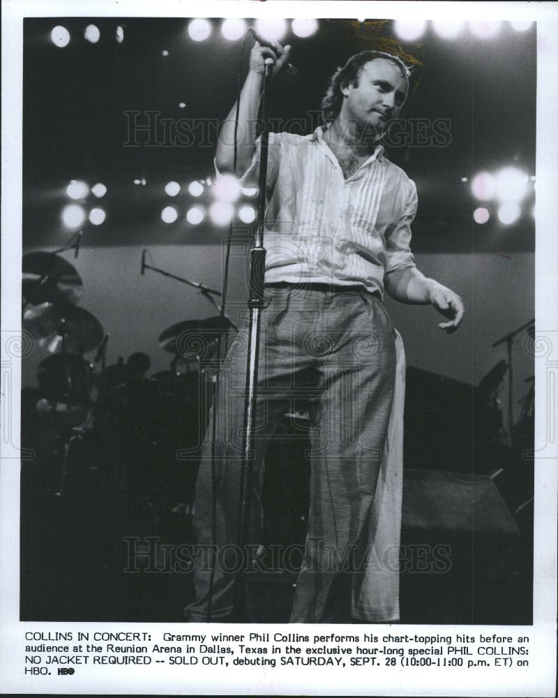 1986 Press Photo phil collins singer songwriter actor - Historic Images