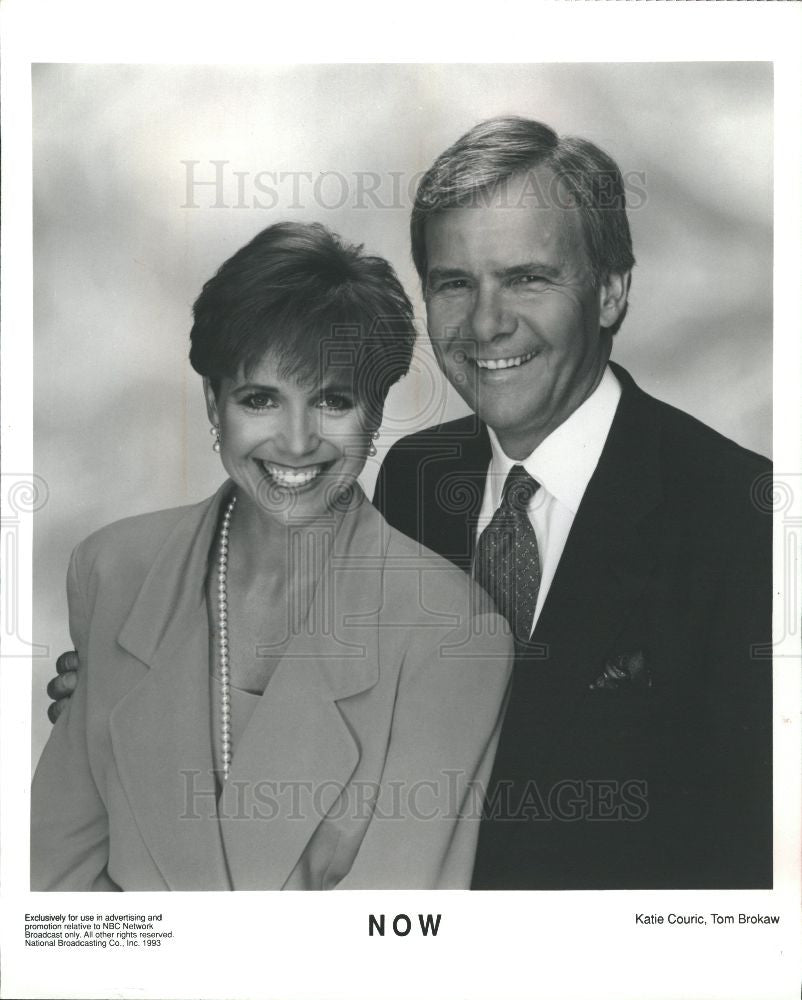 1995 Press Photo Katie Couric Tom Brokaw News Anchor - Historic Images