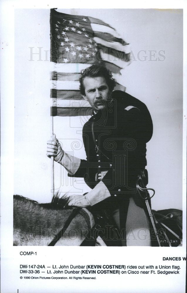1990 Press Photo Kevin Costner Actor - Historic Images