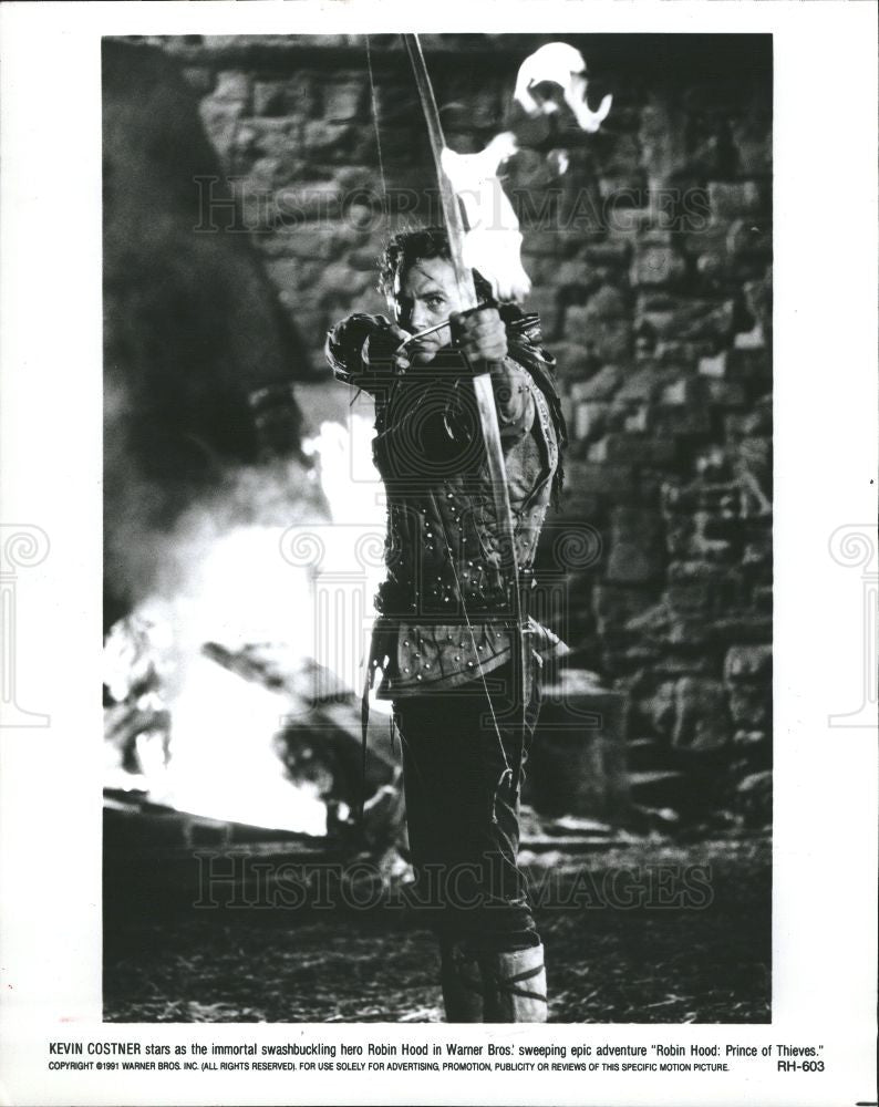 1991 Press Photo Adventure  movie Robin Hood K. Costner - Historic Images