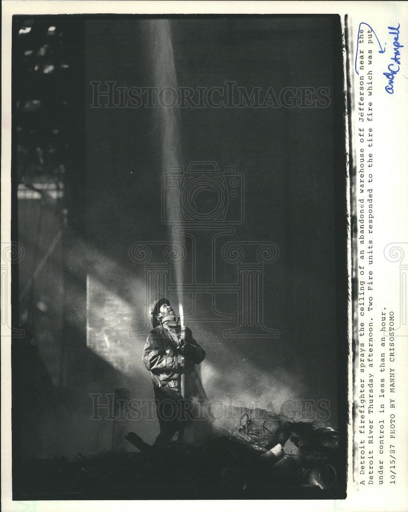 1987 Press Photo Fire 1987 - Historic Images