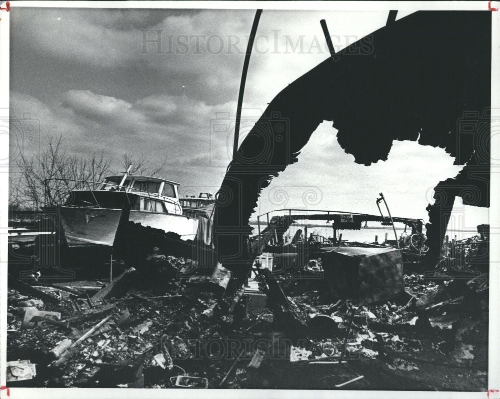1983 Press Photo Ecorse Marina Boat Basin - Historic Images