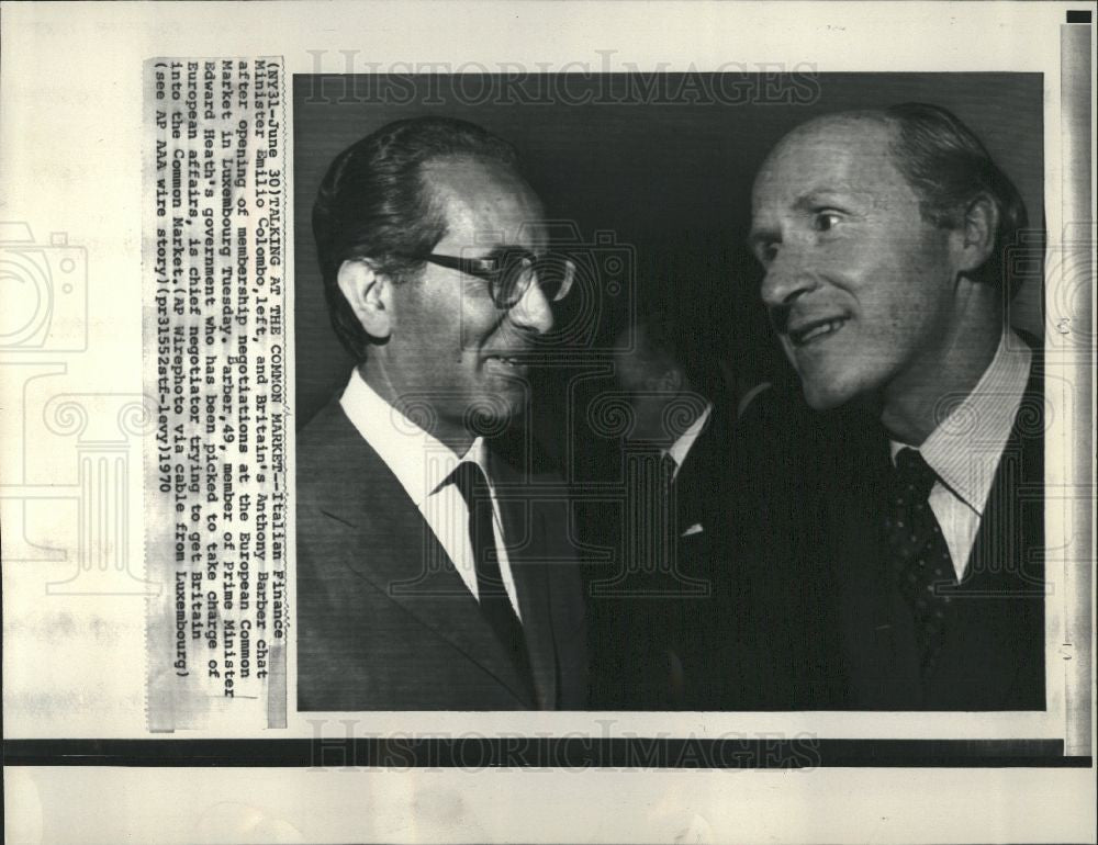 1970 Press Photo Emilio Colombo Italian Minister - Historic Images