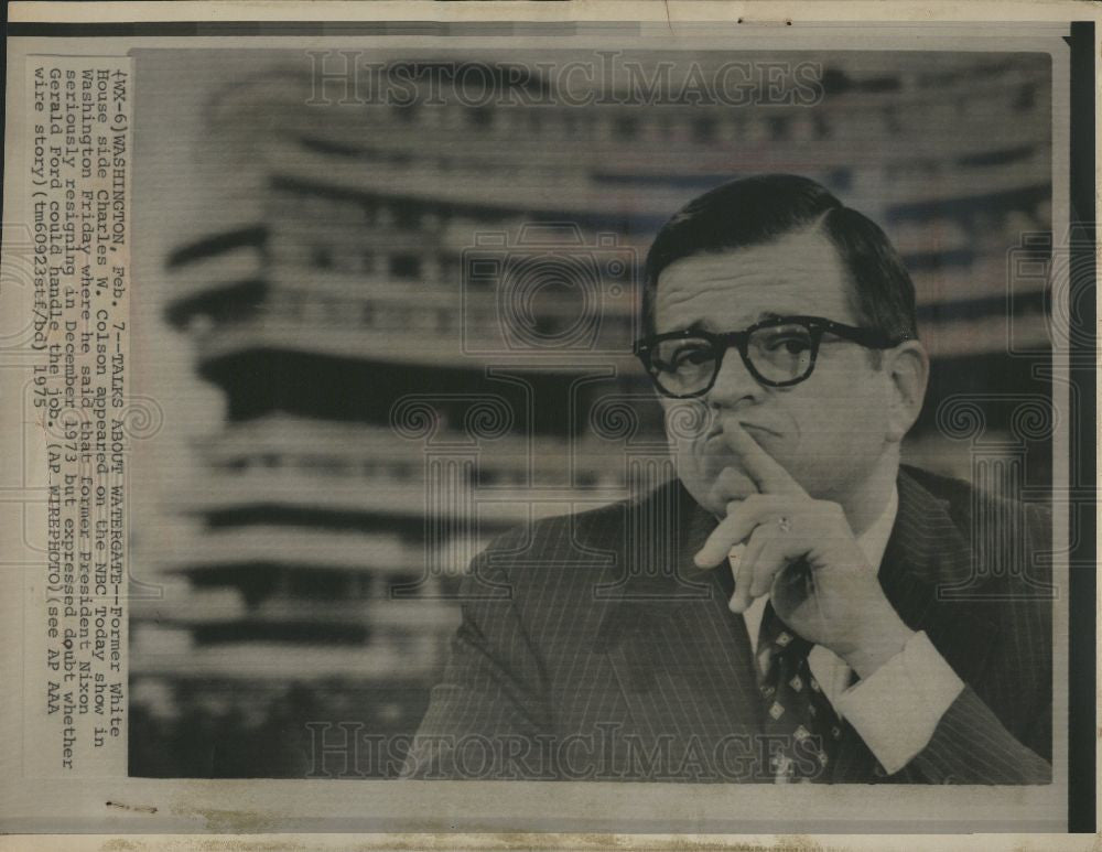 1975 Press Photo Charles Colson Christian leader Nixon - Historic Images