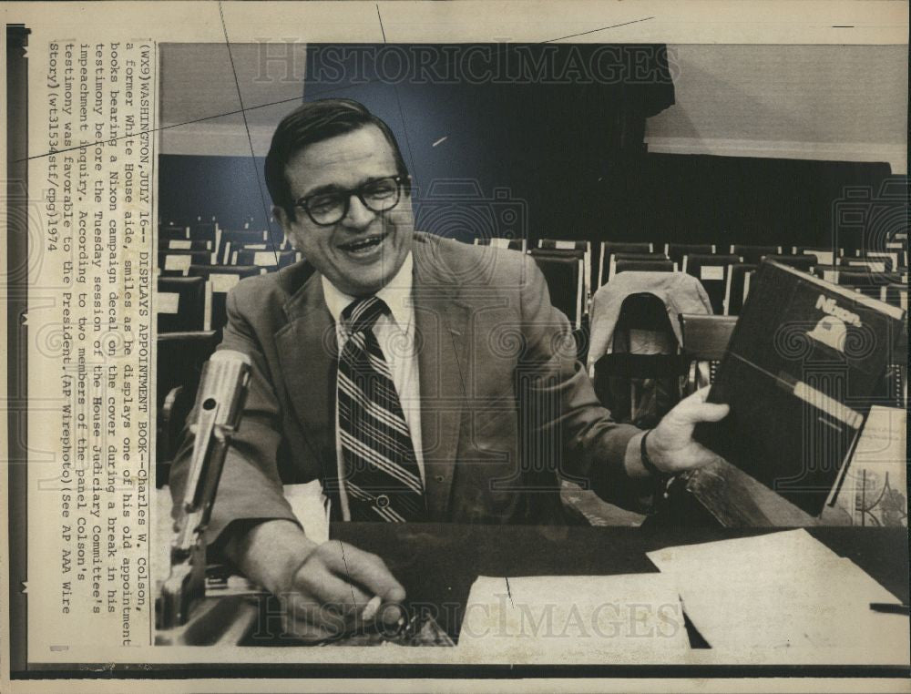 1974 Press Photo Charles Colson Christian leader Nixon - Historic Images