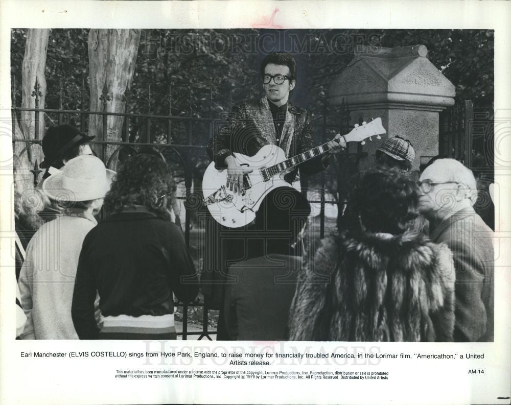 1979 Press Photo Elvis Costello Americathon Lorimar - Historic Images