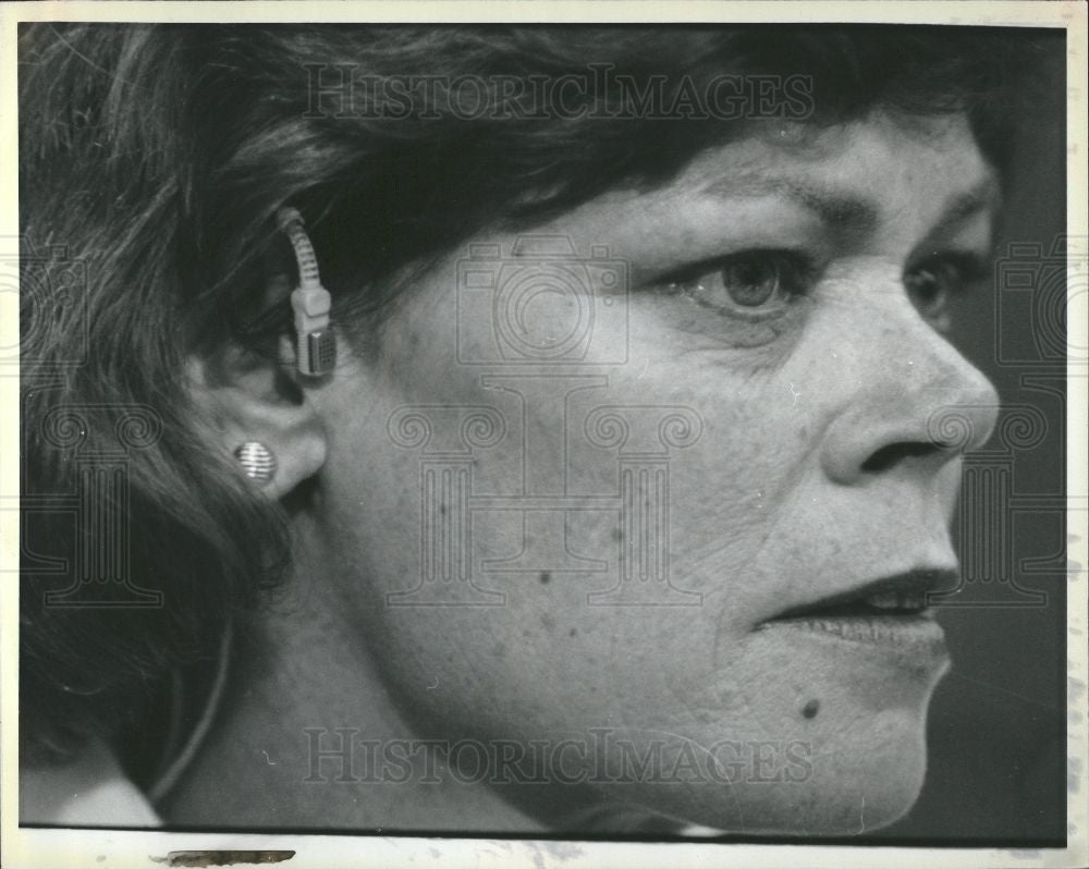 1985 Press Photo Charlote Vogt Cochlear Implant Hearing - Historic Images
