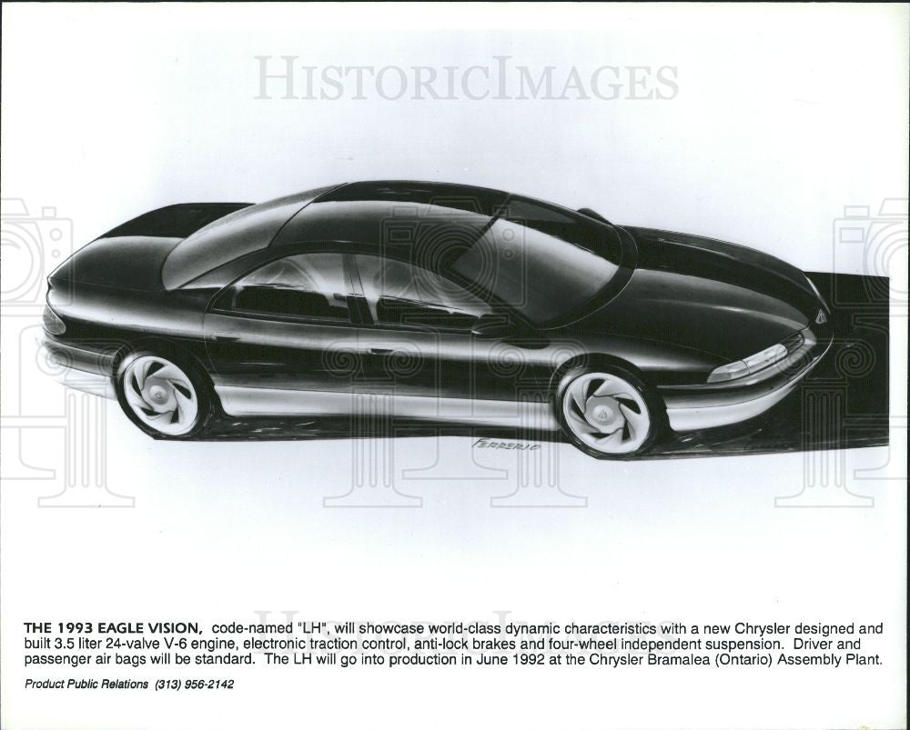 1992 Press Photo The 1993 Eagle Vision car - Historic Images