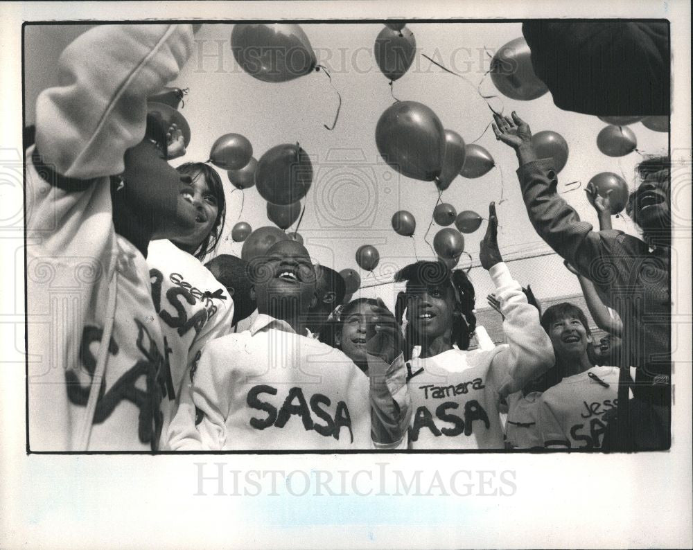 1989 Press Photo Students Against Drug Abuse - Historic Images