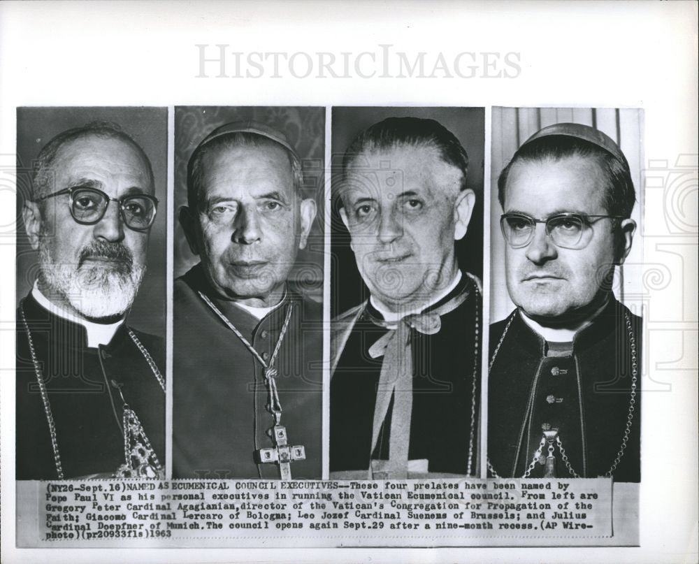 1963 Press Photo four prelates Vatican Ecumenical counc - Historic Images