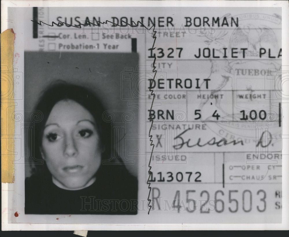 1975 Press Photo Stranger Pictured on Driver's License - Historic Images