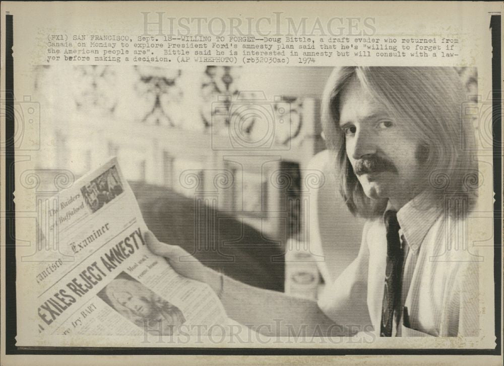 Press Photo Doug Bittle, Amnesty, President Ford - Historic Images