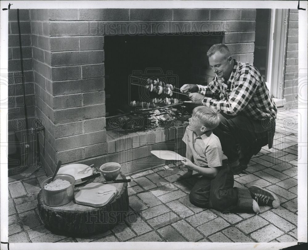 1953 Press Photo Fire Place - Historic Images