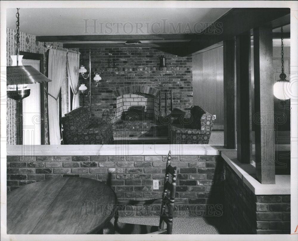 1964 Press Photo fireplace - Historic Images