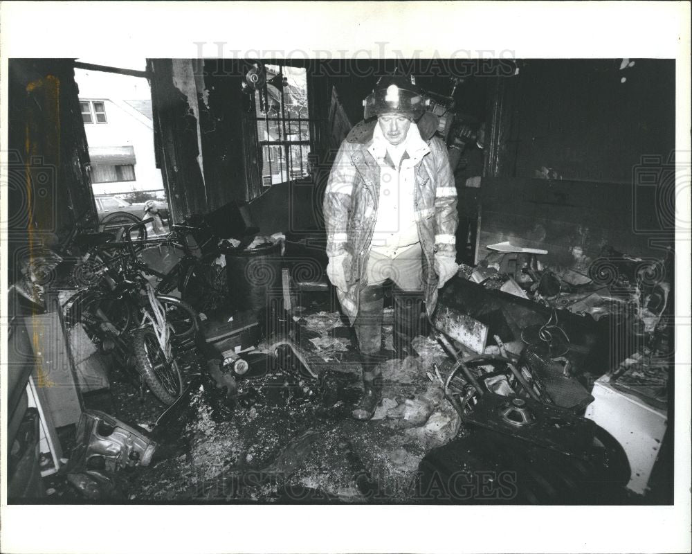 1993 Press Photo Detroit Fire Children Death House - Historic Images