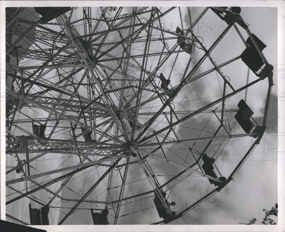 1954 Press Photo Ferris Wheel Amusements - Historic Images