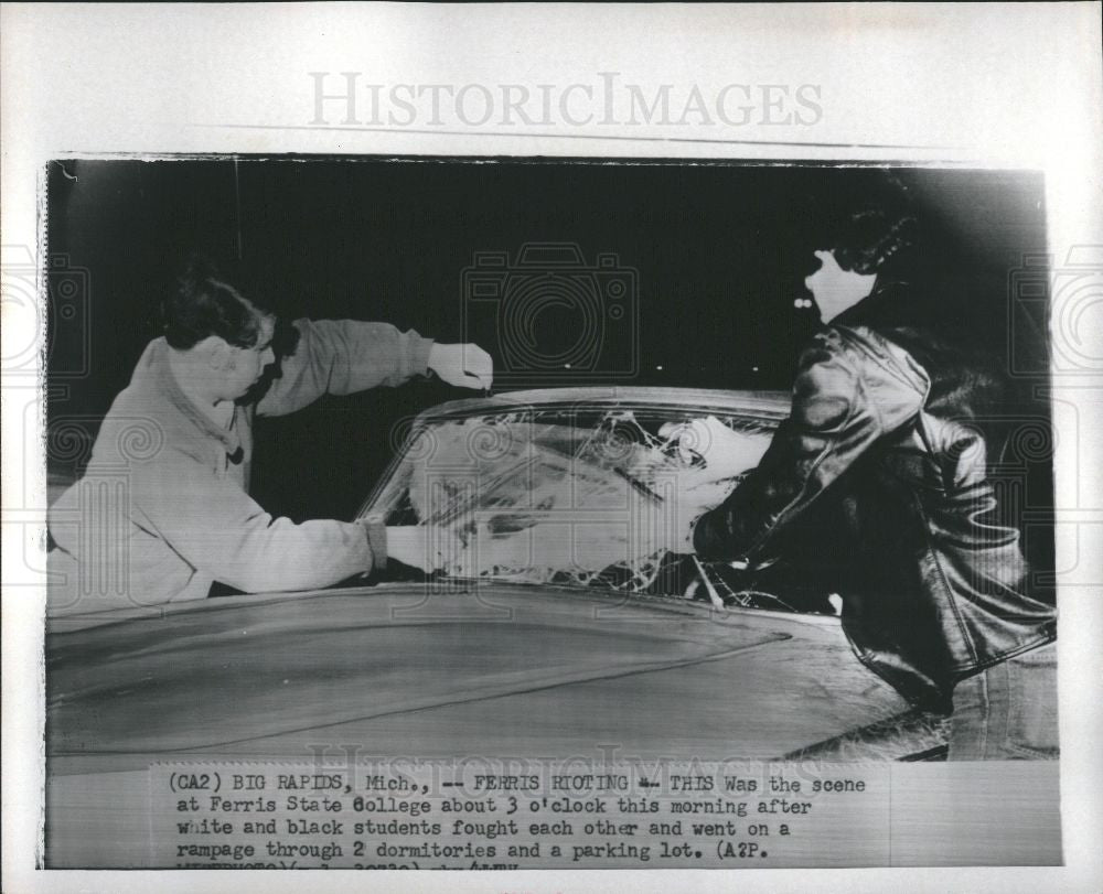 1969 Press Photo Ferris State College Big Rapids riots - Historic Images