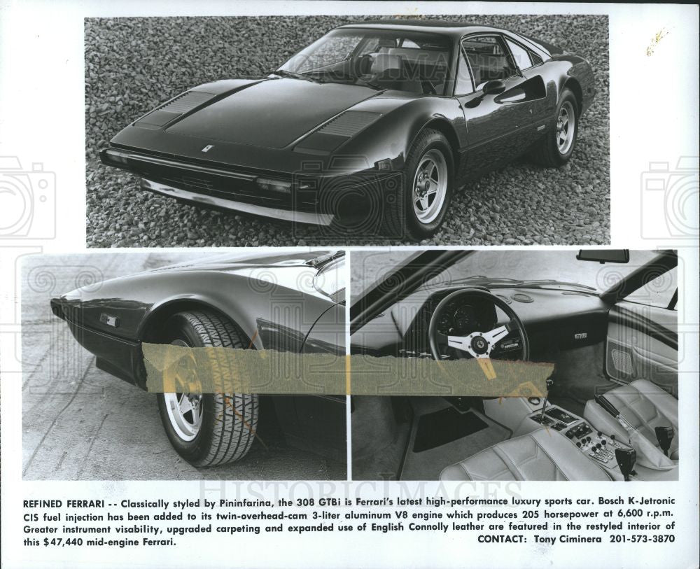 1981 Press Photo Ferrari sports car Pininfarina Bosch - Historic Images
