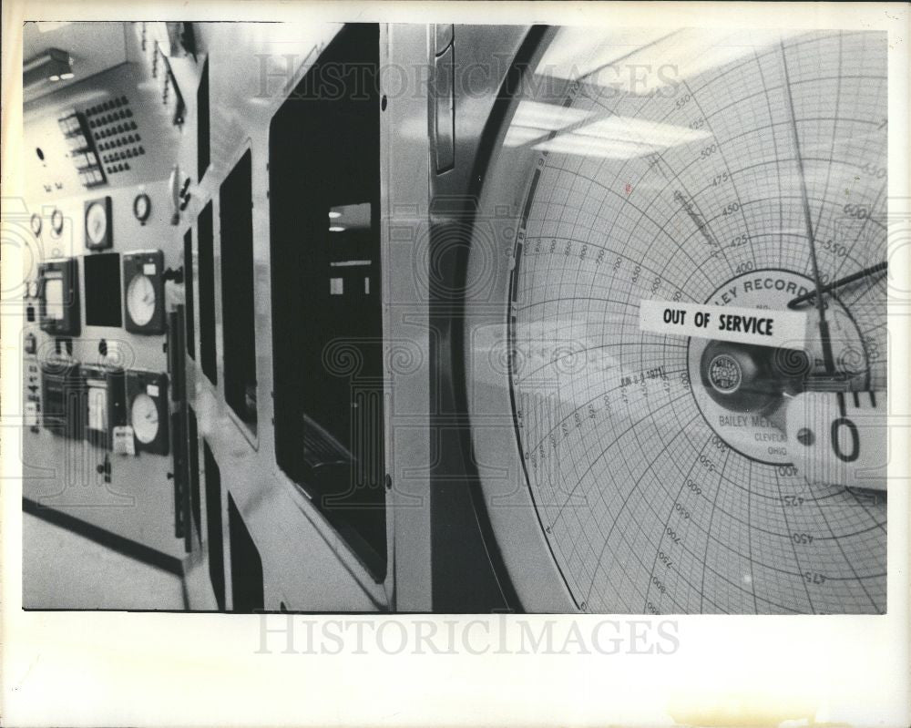 1975 Press Photo Fermi Nuclear Station Control Room - Historic Images