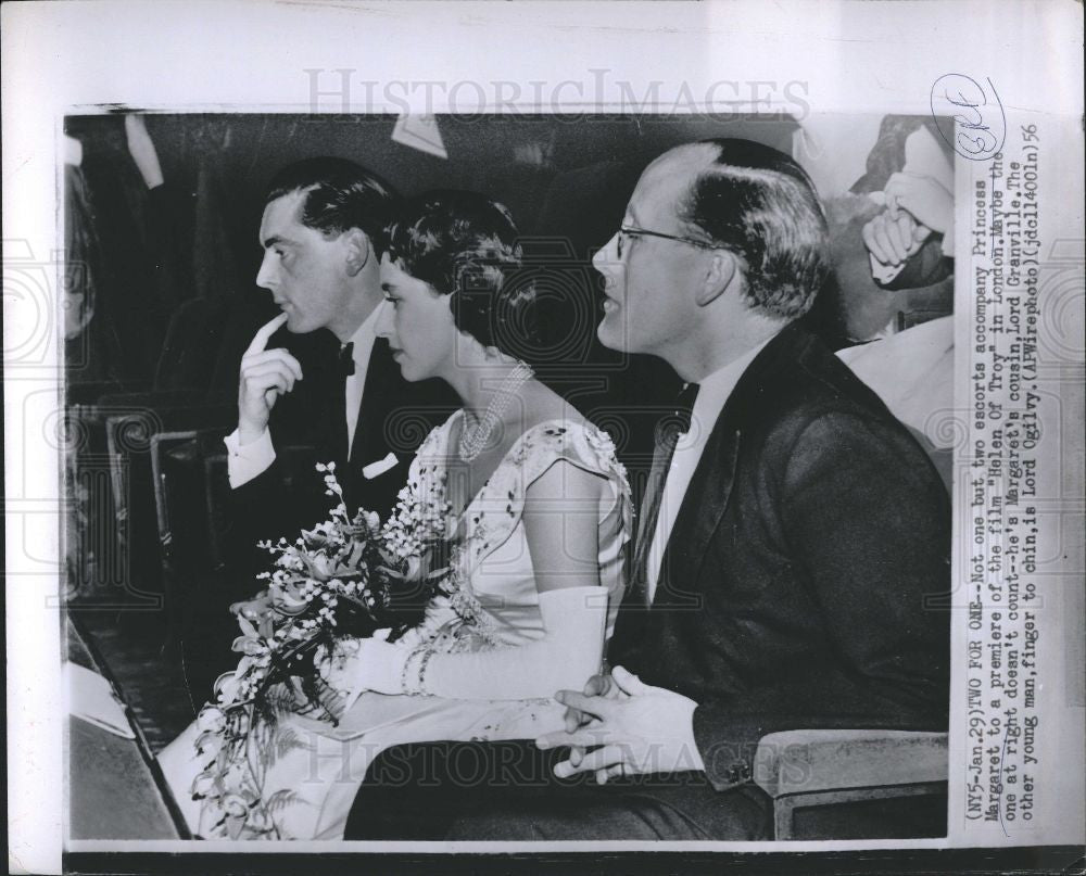 1956 Press Photo Princess Margaret London Film Premiere - Historic Images