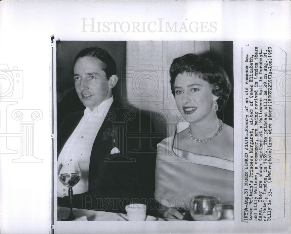 1959 Press Photo Princess Margaret & Billy Wallance - Historic Images