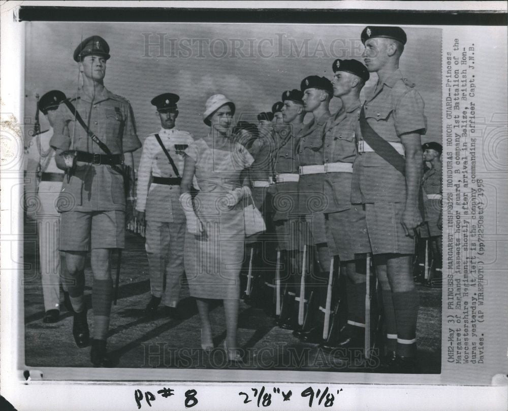1958 Press Photo Princess Margaret B Company Battalion - Historic Images