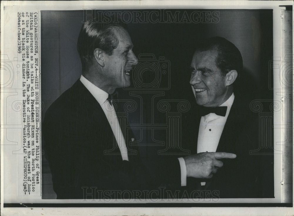 1969 Press Photo Philip talks with President Nixon - Historic Images