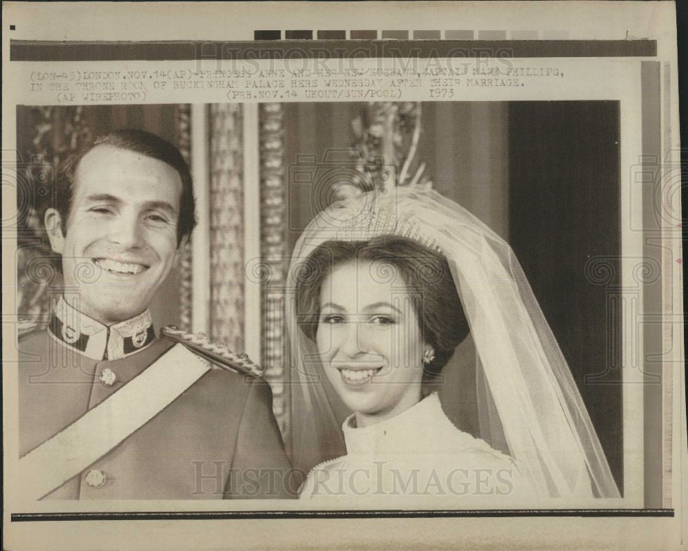 1973 Press Photo Princess Anne & Mark Philips - Historic Images