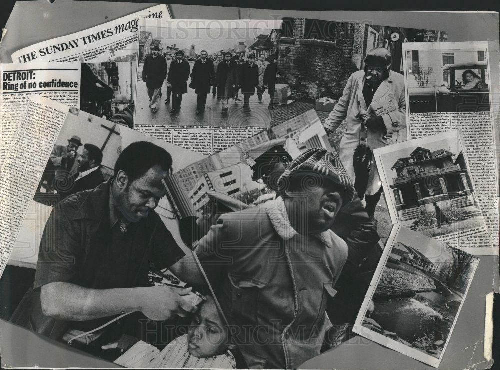 1974 Press Photo Briton&#39;s bleak view of Detroit - Historic Images