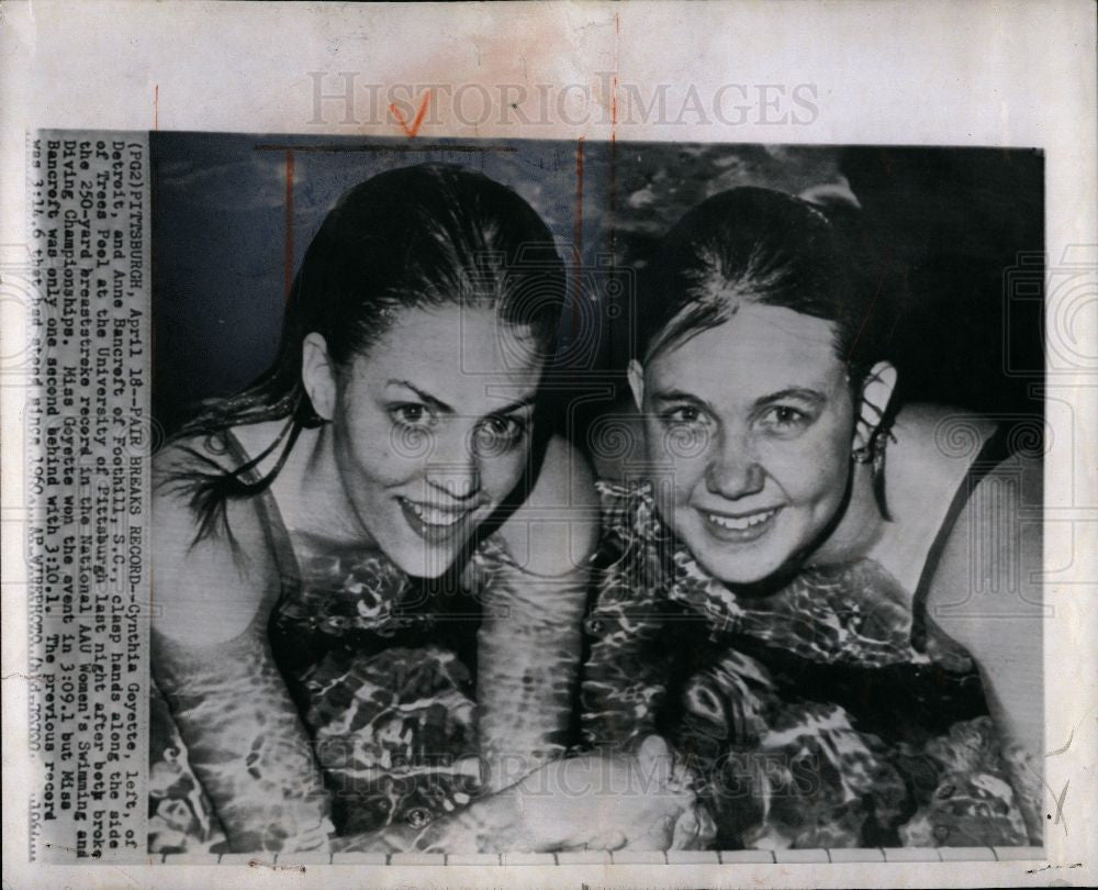 1964 Press Photo Cynthia Goyette American swimmer - Historic Images