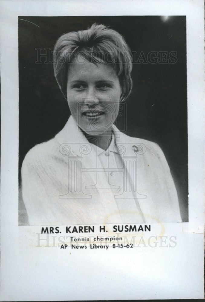1962 Press Photo karen susman tennis champion - Historic Images
