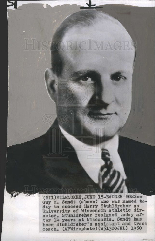 1950 Press Photo Guy M. Sundt, Harry Stuhldreher - Historic Images