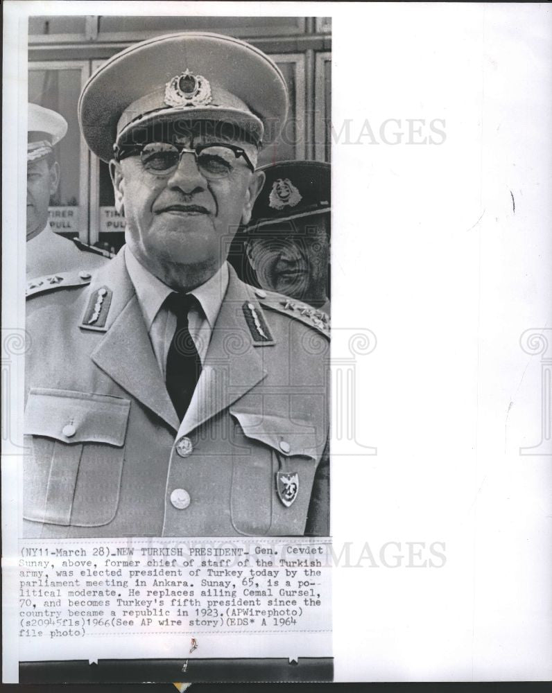 1966 Press Photo Cevdet Sunay Turkey President Politics - Historic Images