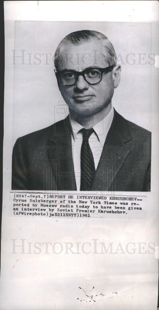 1963 Press Photo Cyrus Sulzberger Journalist Author - Historic Images