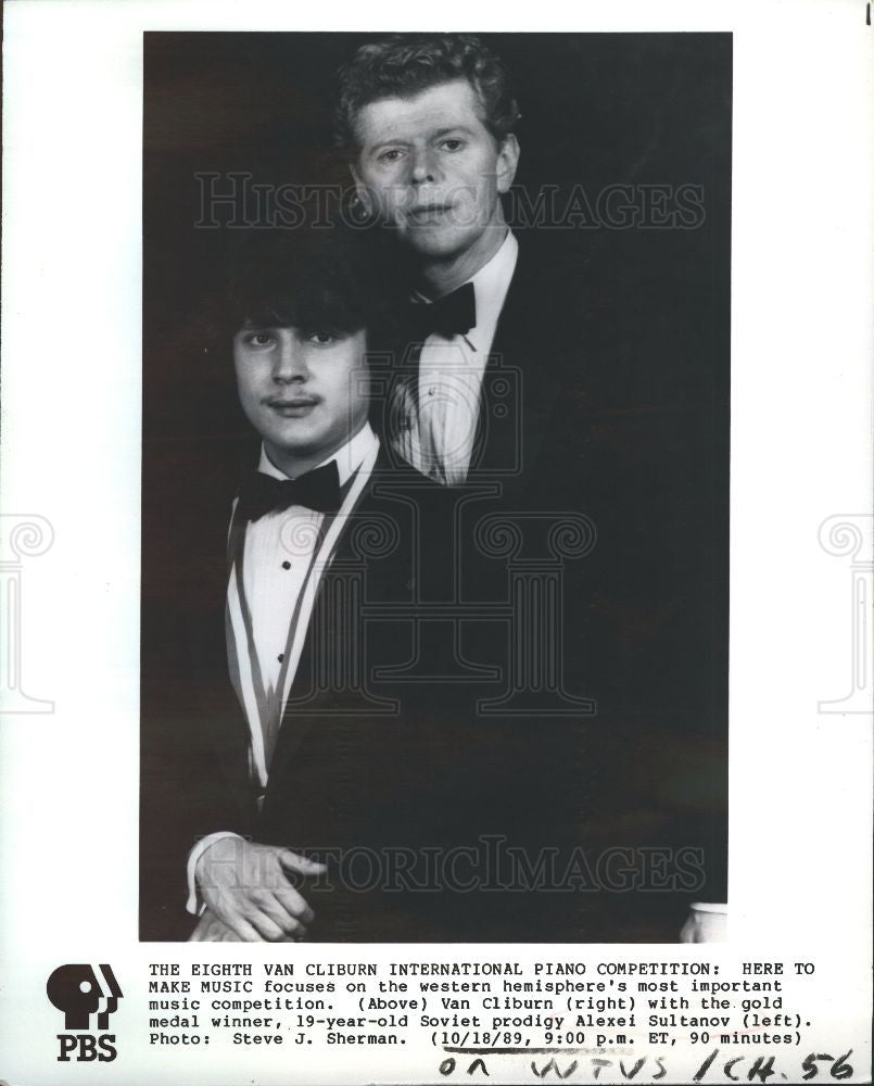 1989 Press Photo Van Cliburn American pianist - Historic Images