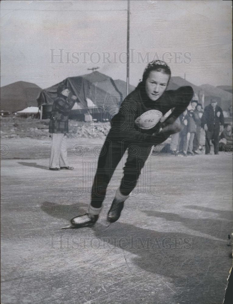 1958 Press Photo Kathy Sullivan Speed Skater Michigan - Historic Images
