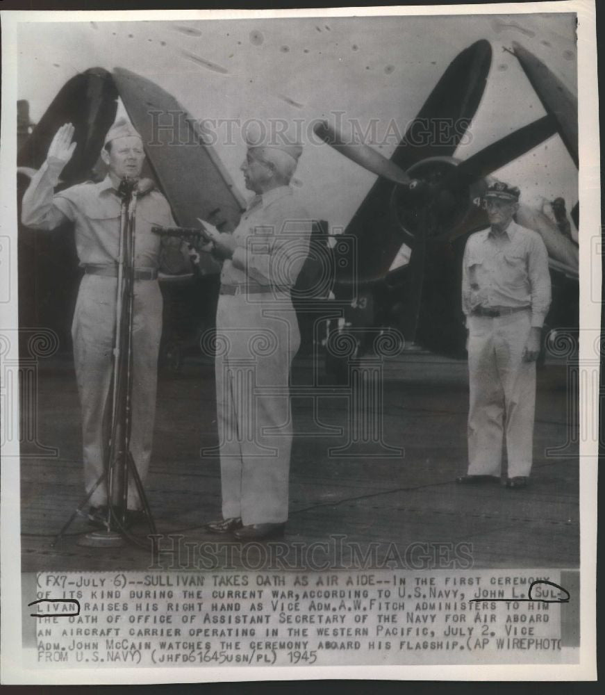 1945 Press Photo John L Sullivan A W Fitch John McCain - Historic Images