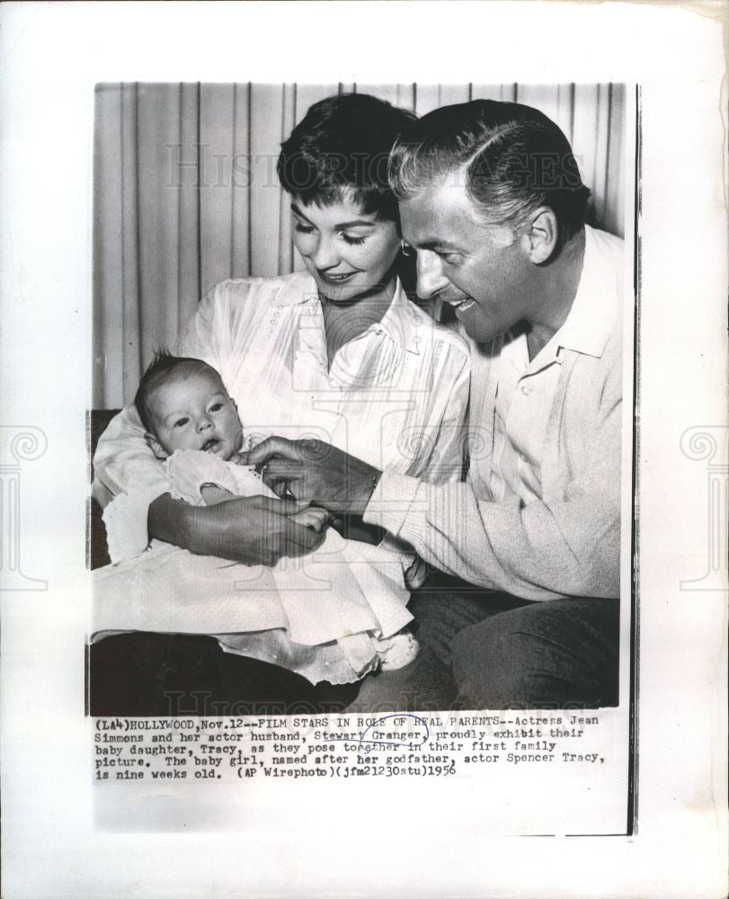 1956 Press Photo Actress Jean Simmons Stewart Granger - Historic Images