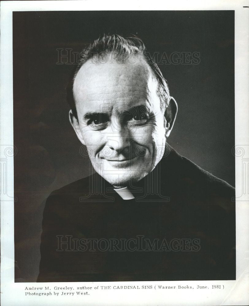 1981 Press Photo Father Andrew M Greeley Cardinal Sins - Historic Images