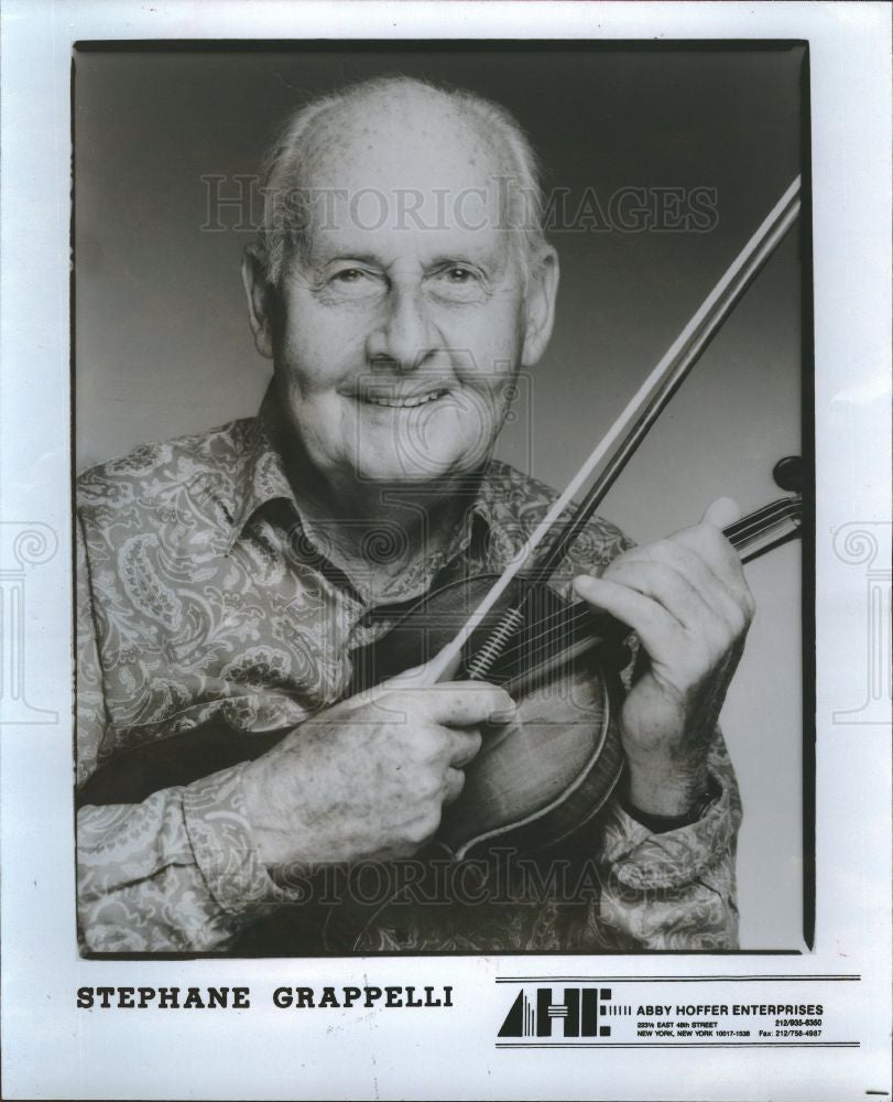 1994 Press Photo StÃƒÆ’Ã†â€™Ãƒâ€šÃ‚Â©phane Grappelli violinist - Historic Images
