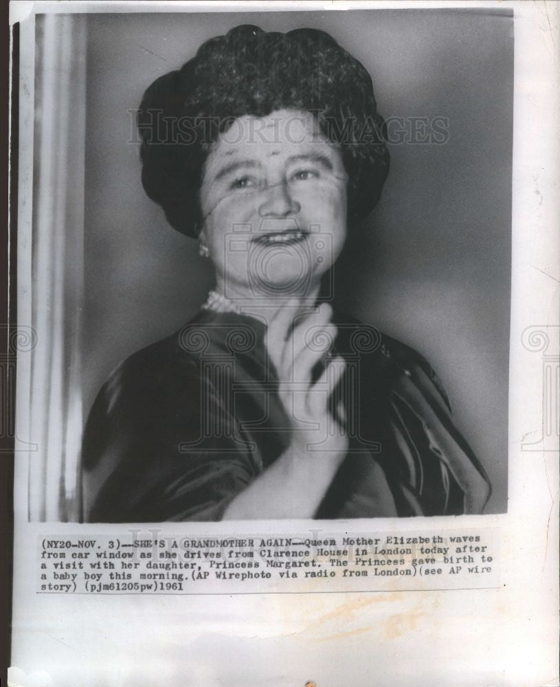 1961 Press Photo Elizabeth Queen Mother - Historic Images