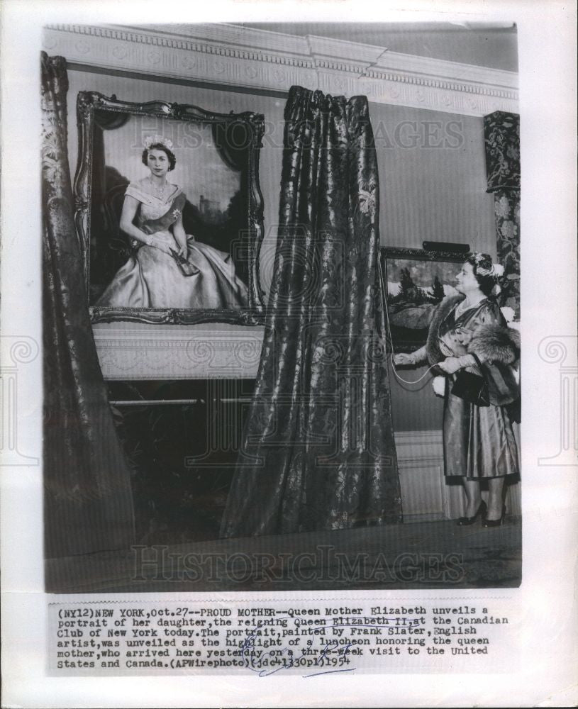 1954 Press Photo Queen Mother Elizabeth - Historic Images