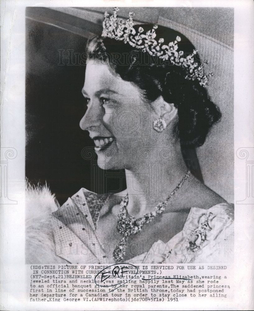 1951 Press Photo Princess Elisabeth Canadian tour royal - Historic Images