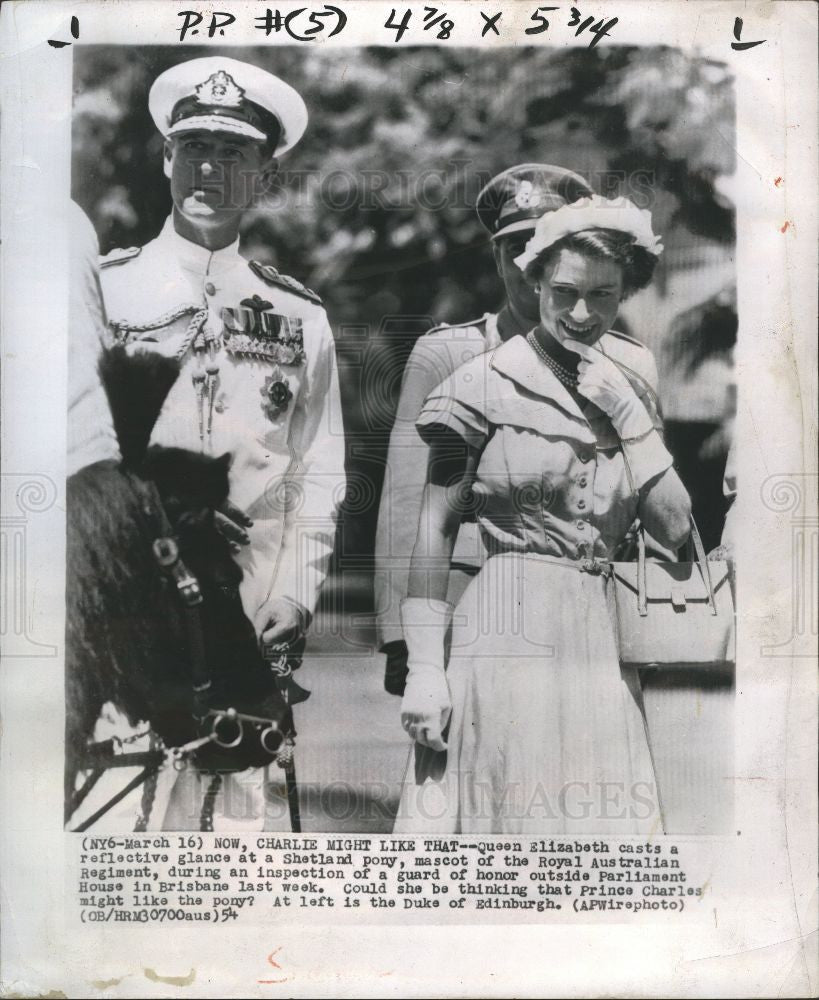 1954 Press Photo Queen Elizabeth Duke Edinburgh - Historic Images