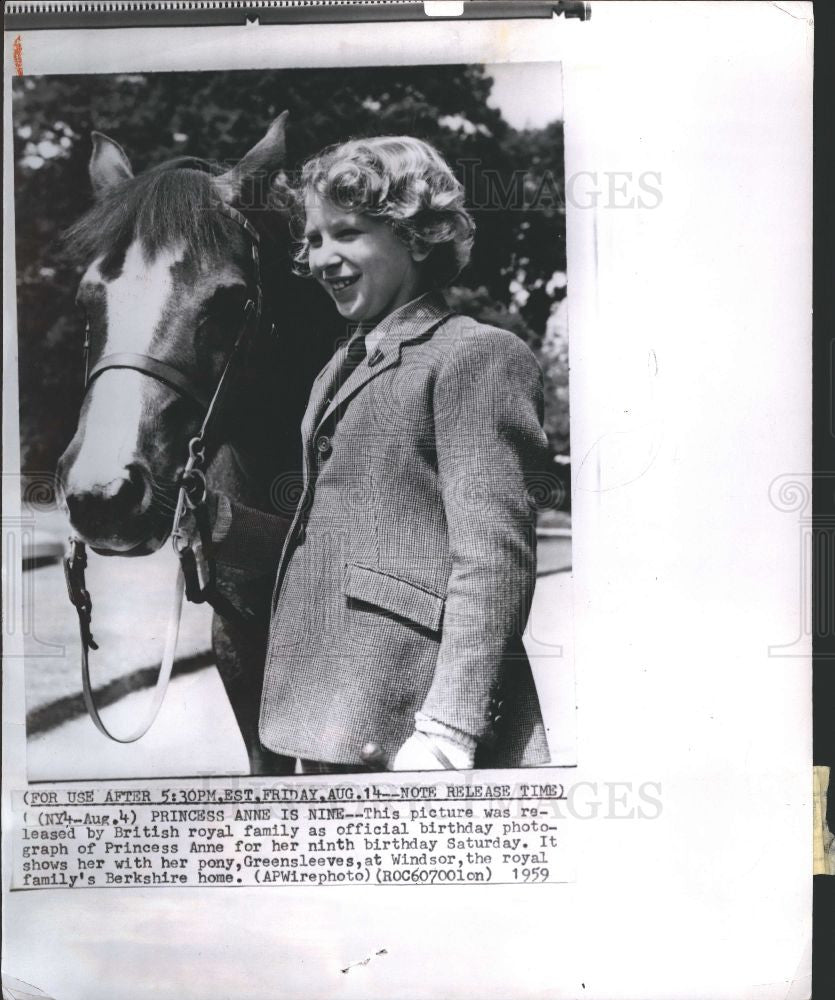 1959 Press Photo Princess Anne Ninth Birthday Windsor - Historic Images