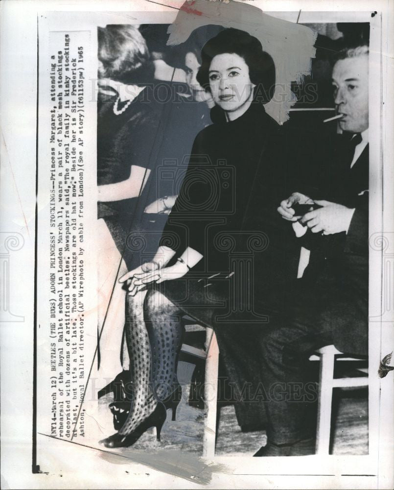 1965 Press Photo PRINCESS MARGARET stockings beetles - Historic Images
