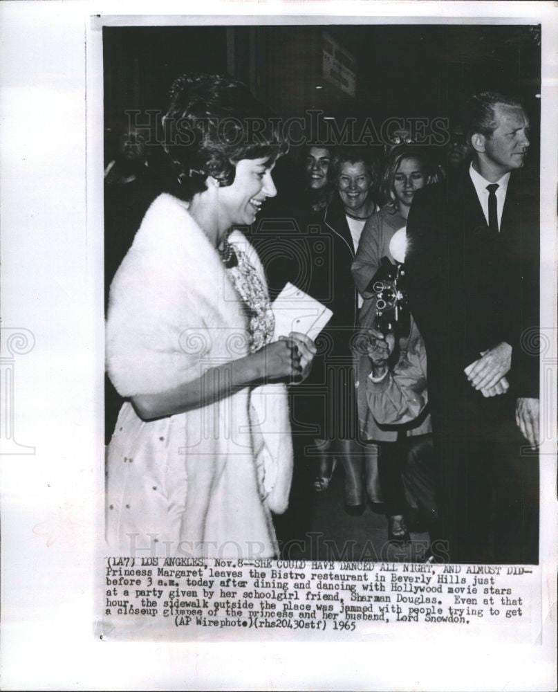 1965 Press Photo Princess Margaret Party Dancing Bistro - Historic Images