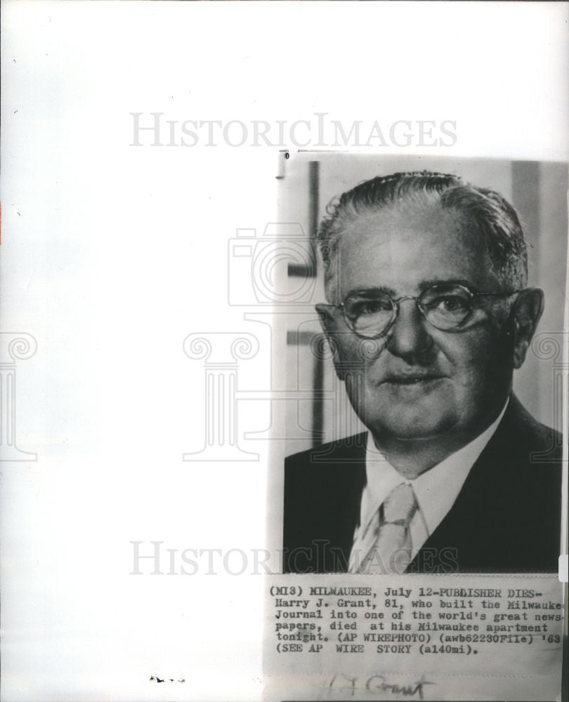 1963 Press Photo Harry J. Grant - Historic Images